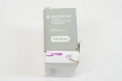 Hill-Rom 371153 Bard-Parker Safety Lock Rib-Back Carbon Steel #15 - Box of 48